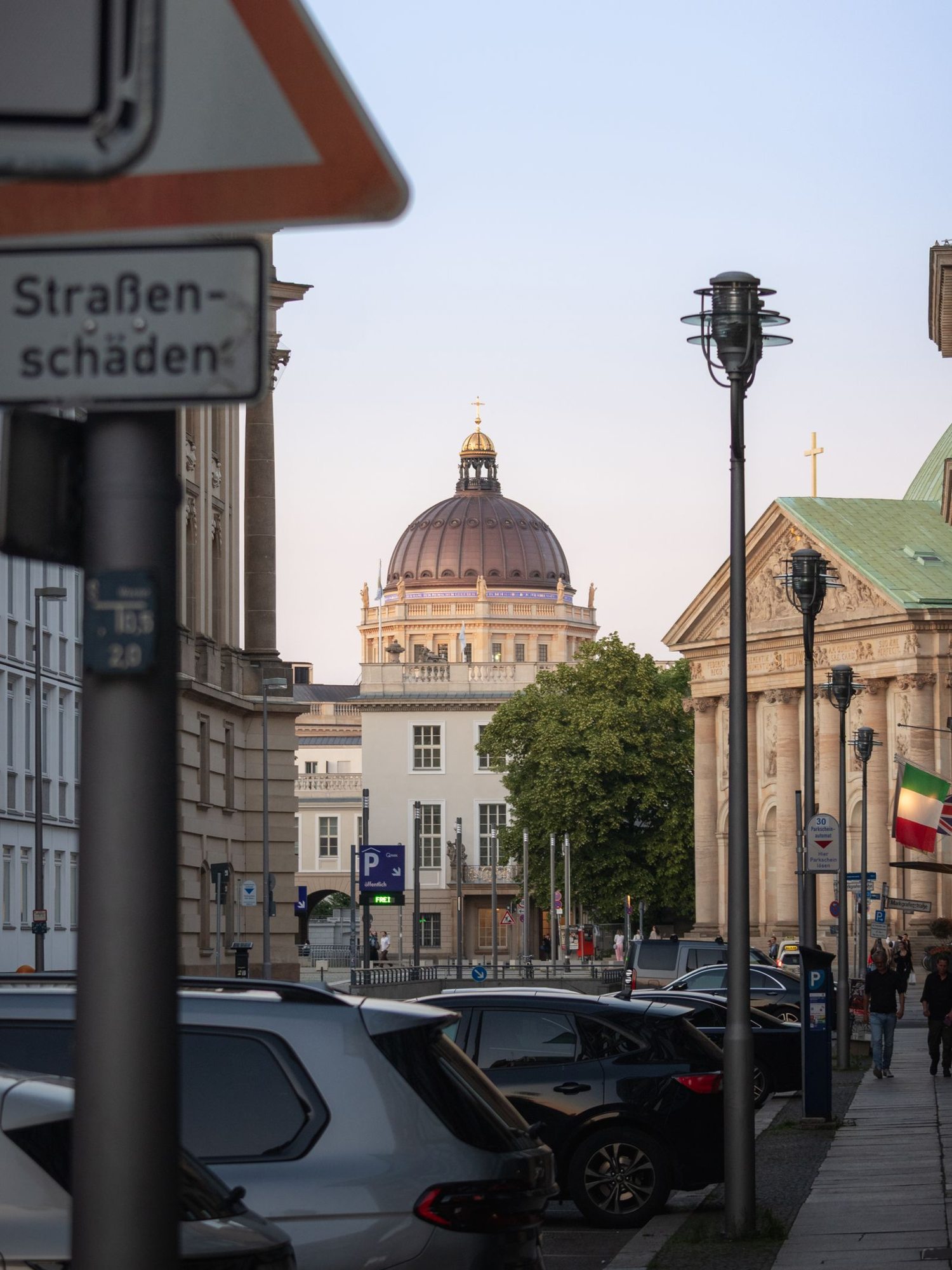 Berlin street with historic buildings