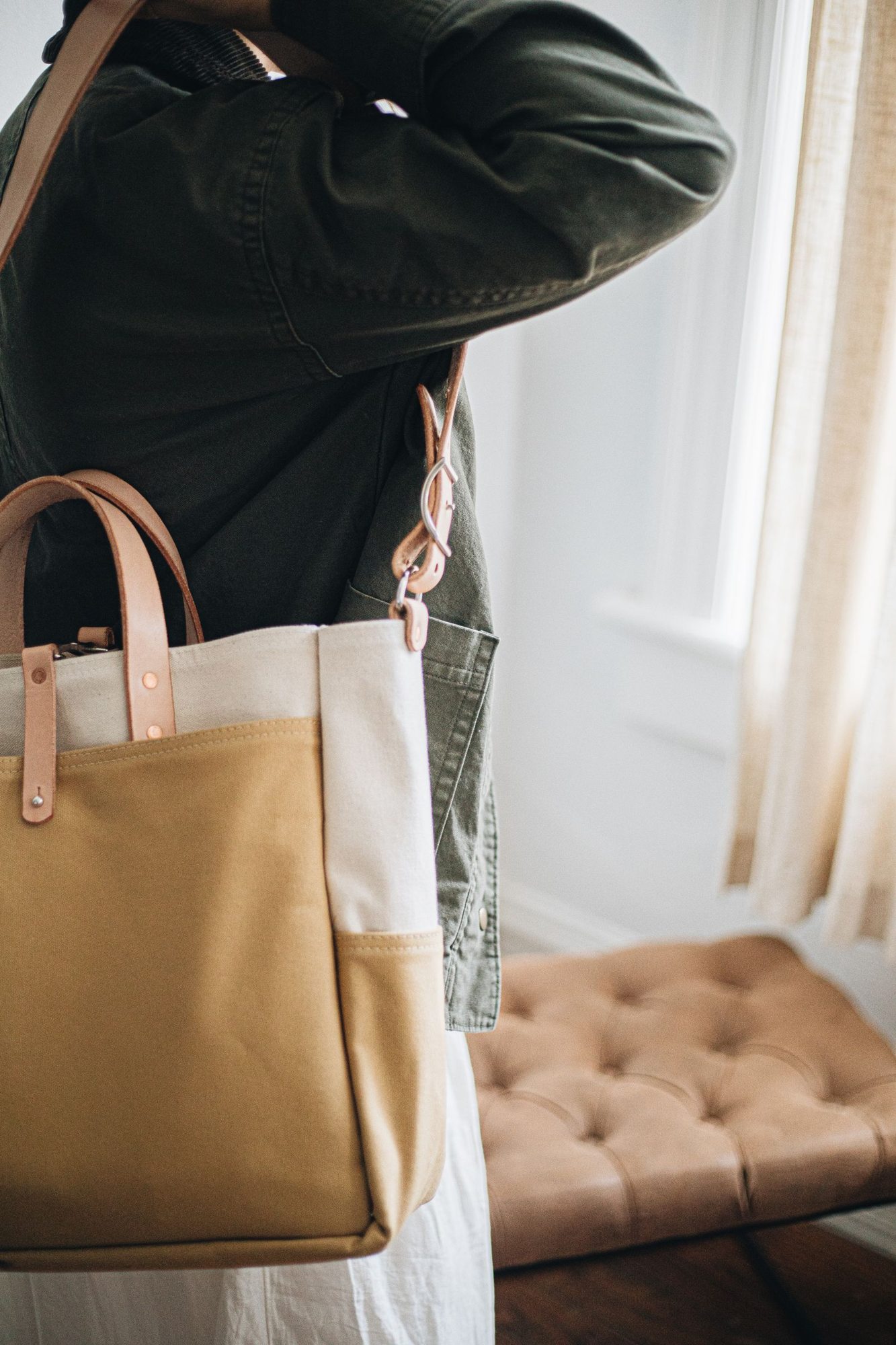 Stofftasche mit verstärkten Griffen