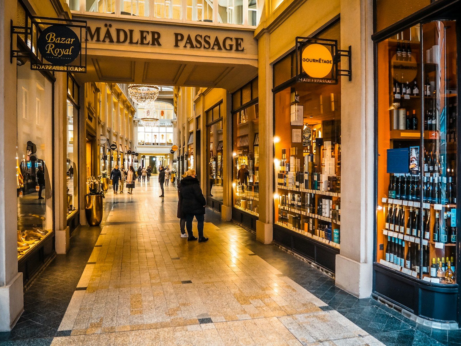 Überdachter Gang in der Leipziger Mädler-Passage